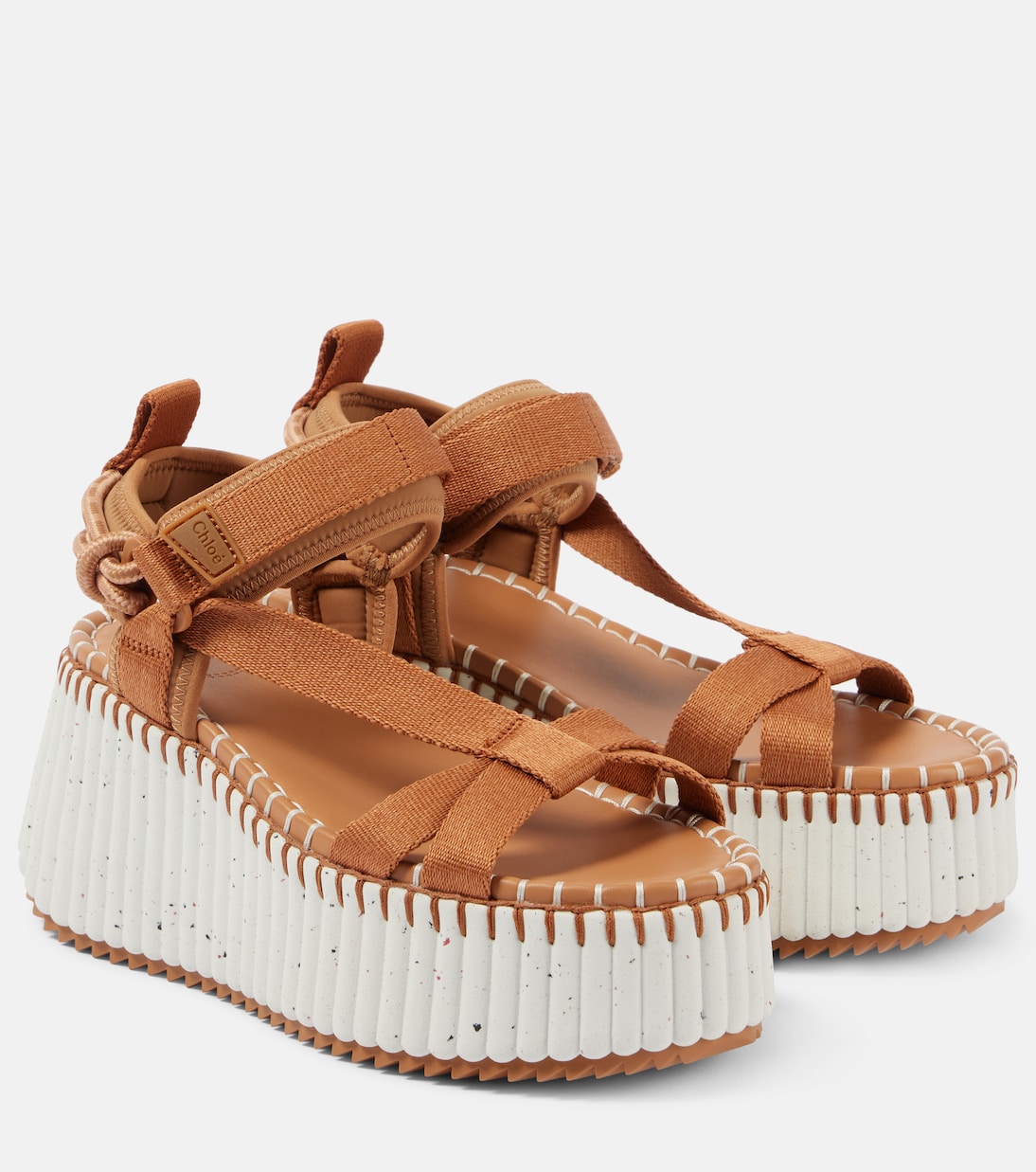 Босоножки на танкетке Nama 80 Chloé, Smooth Tan