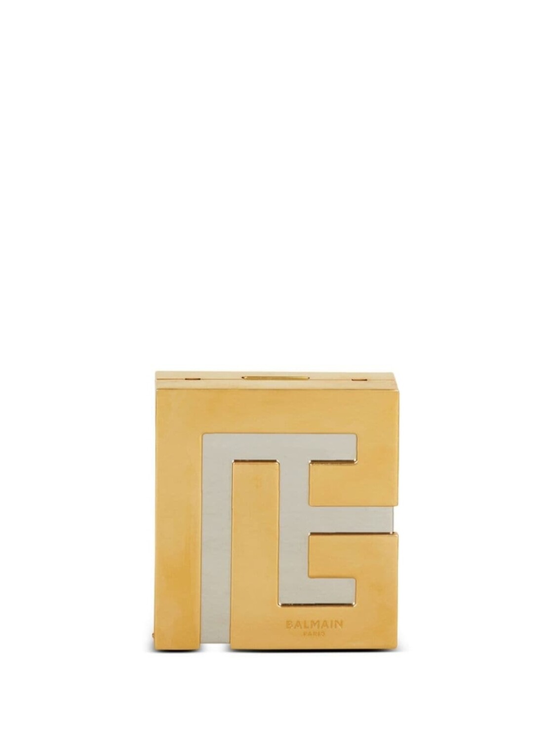 

Balmain клатч с эффектом металлик и логотипом, золотой