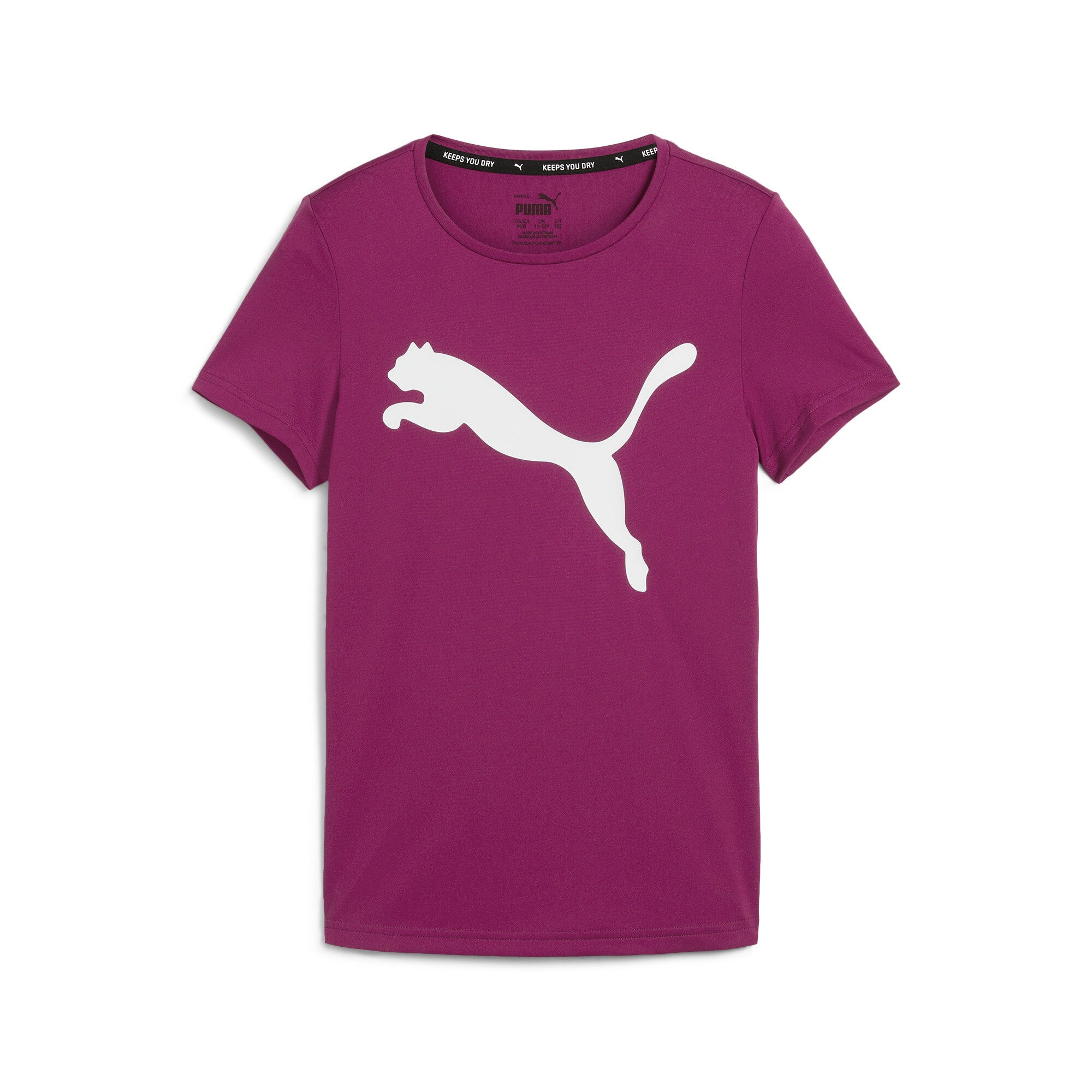 

Футболка PUMA Big Kids' Girls' Active, молодежная, цвет magenta gleam