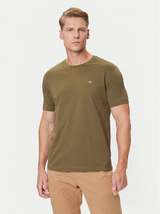 

Футболка regular fit Shield 2003184 Gant, зелёный