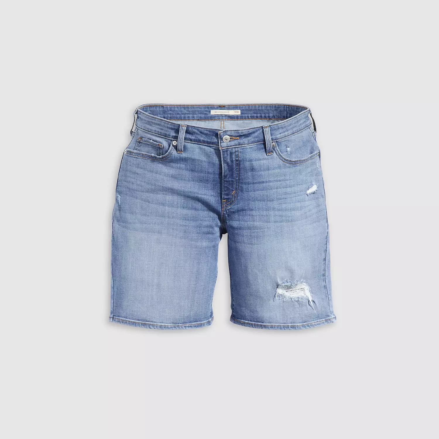 Женские шорты средней длины (большие размеры) Levi's, цвет What Are We - Medium Wash — фото 4