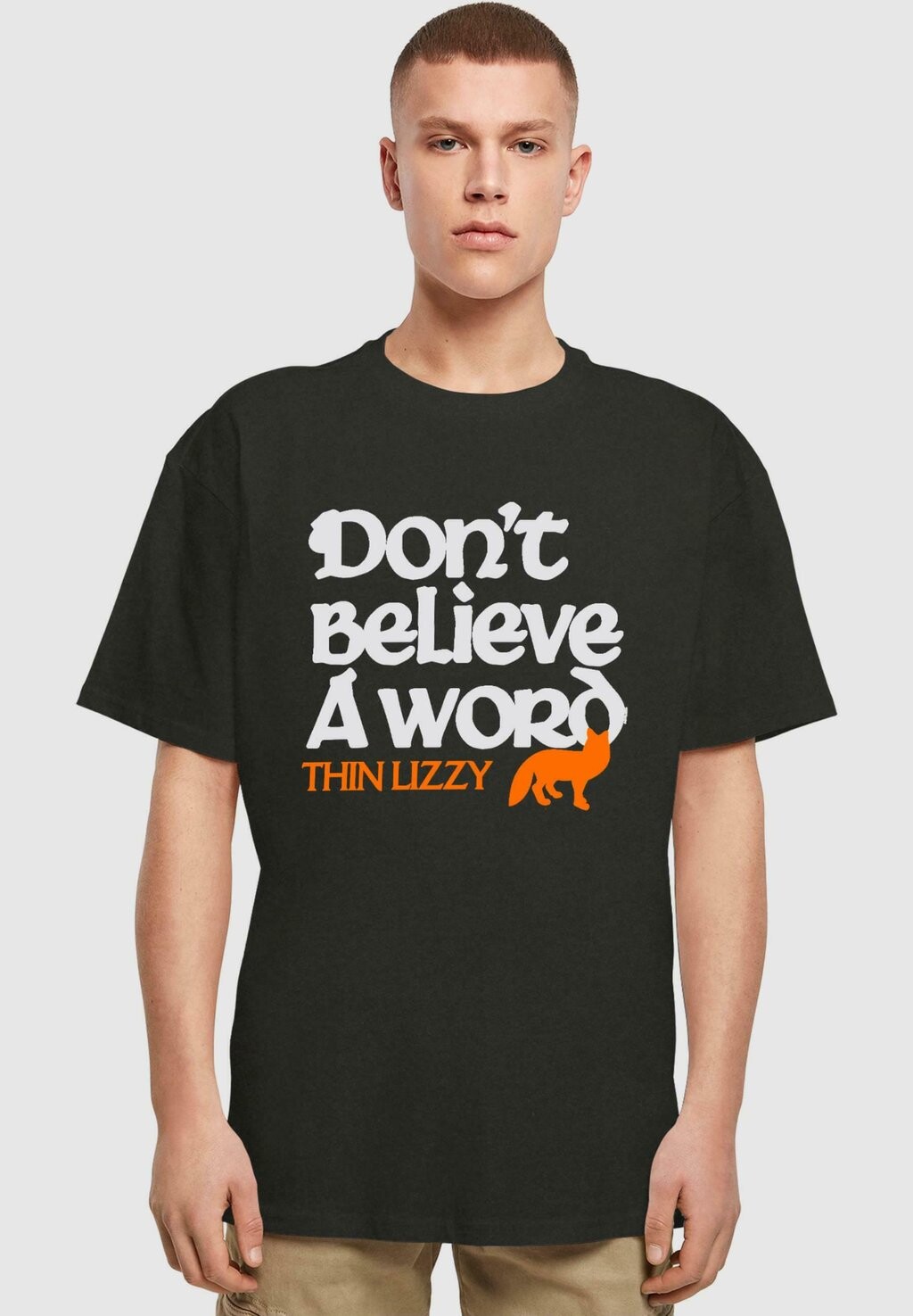 

Футболка с принтом THIN LIZZY DONT BELIEVE A WORD FOX HEAVY Merchcode, черный