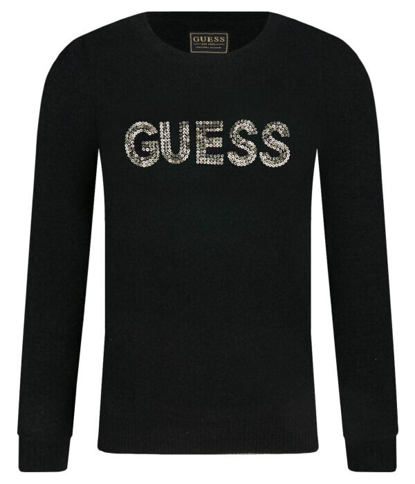 

Свитер детский Guess с блестящим логотипом, черный