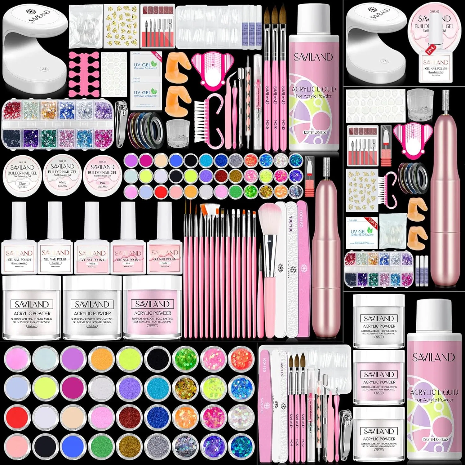 Стартовый набор для акриловых и гель-лаковых ногтей от SAVILAND Saviland, 3-Acrylic Nail Set