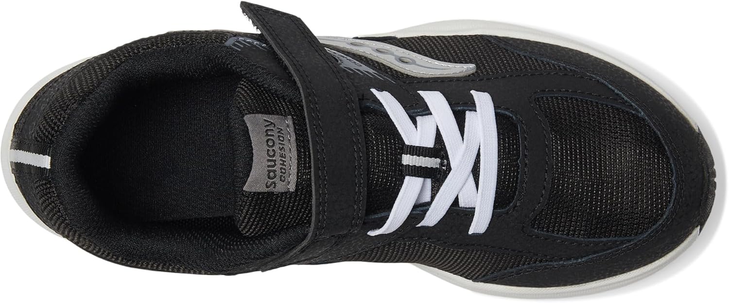 Детские кроссовки Saucony Cohesion с альтернативной застежкой для детей и подростков, белый/черный — фото 2