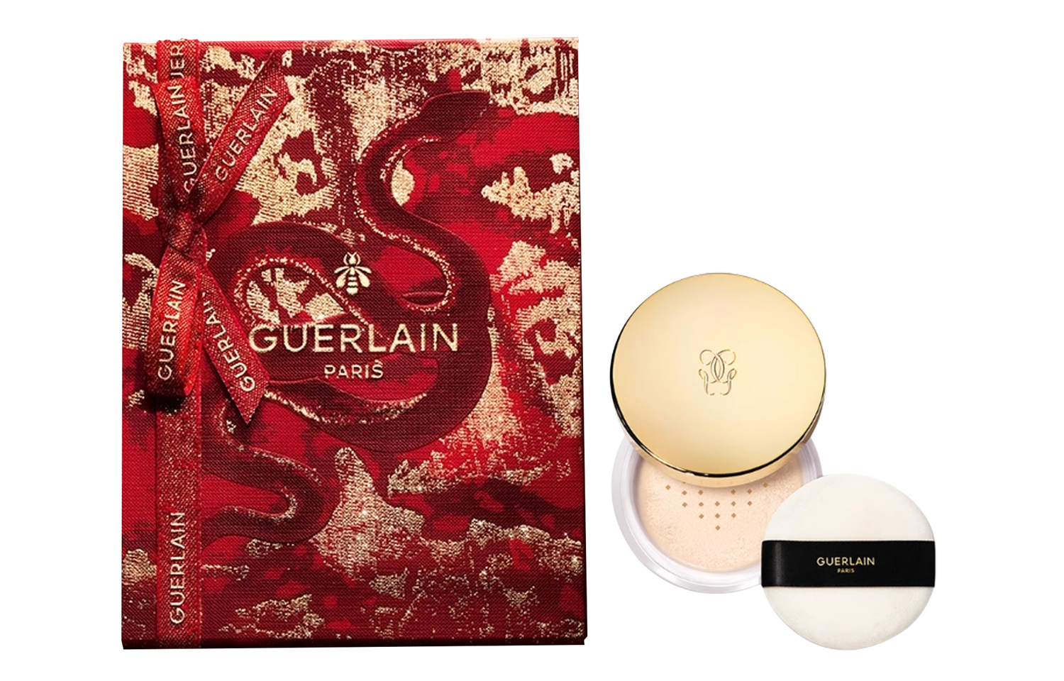 GUERLAIN Jiaolan новогодний лимитированный золотой алмазный корректирующий алмазный нежный рассыпчатый пудра для матирования и фиксации макияжа 35г — фото 3