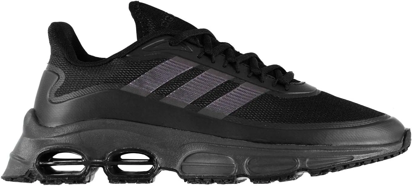Мужские беговые кроссовки Adidas Quadcube, Black Core Black Core Black Signal Coral — фото 2