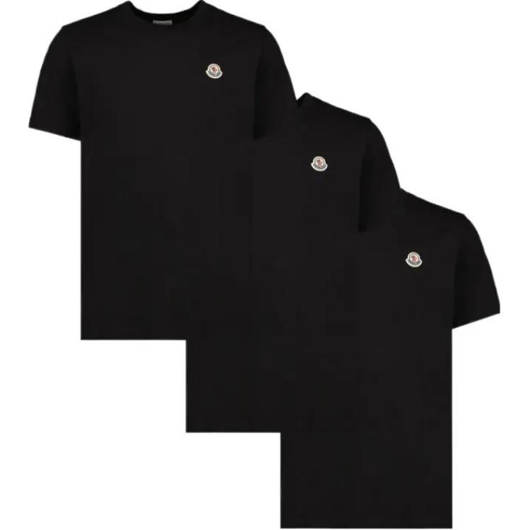 

Упаковка из трех футболок с круглым вырезом Moncler, Black-3 Pack
