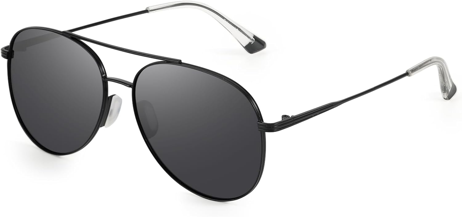 

Солнцезащитные очки-авиаторы с поляризованными линзами, не спутывающиеся, для женщин и мужчин, с защитой от УФ-излучения, модные очки 2026 года DreamCalf, A01- Black/Grey