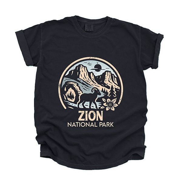 

Zion national park двухцветная футболка с круглым принтом - women's garment dyed Simply Sage Market, Black, Черный, Zion national park двухцветная футболка с круглым принтом - women's garment dyed Simply Sage Market, Black