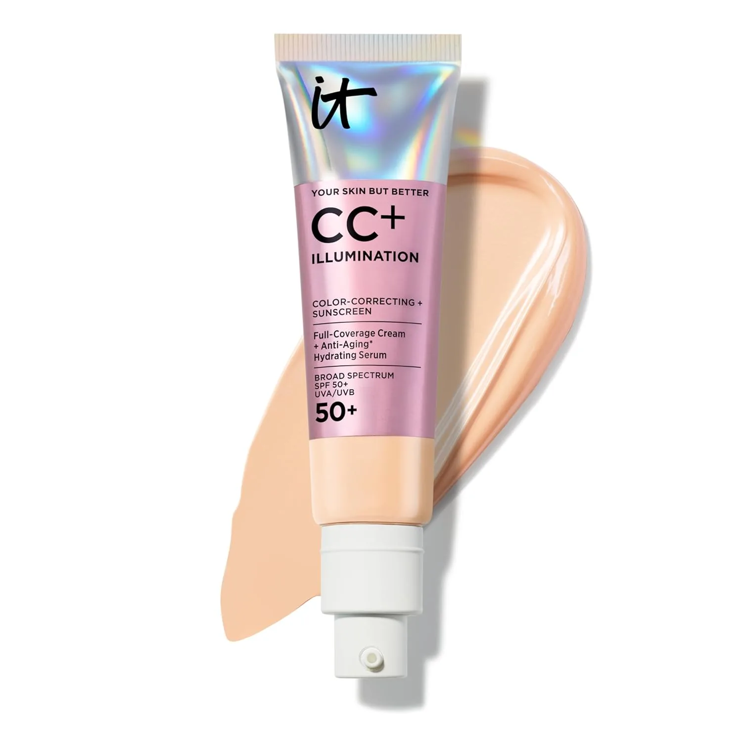 Тональная основа IT Cosmetics CC+ Cream Illumination, с сияющим эффектом, SPF 50+, Светлый