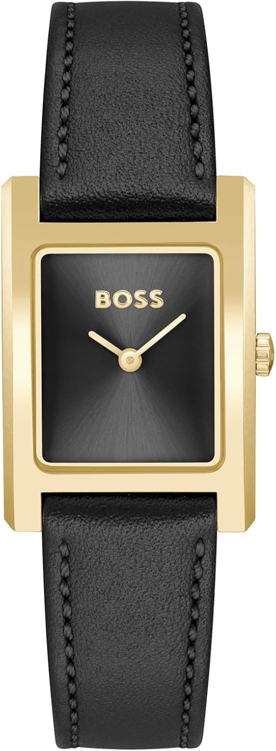 

BOSS Lucy женские часы 23 мм кварцевые с кожаным ремешком - водонепроницаемые до 3ATM/30 метров, квадратный корпус, деловая элегантность