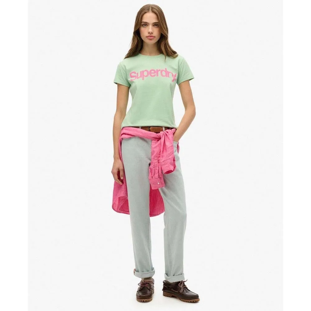 Футболка с коротким рукавом Superdry Core Logo City Fitted, зеленый — фото 4