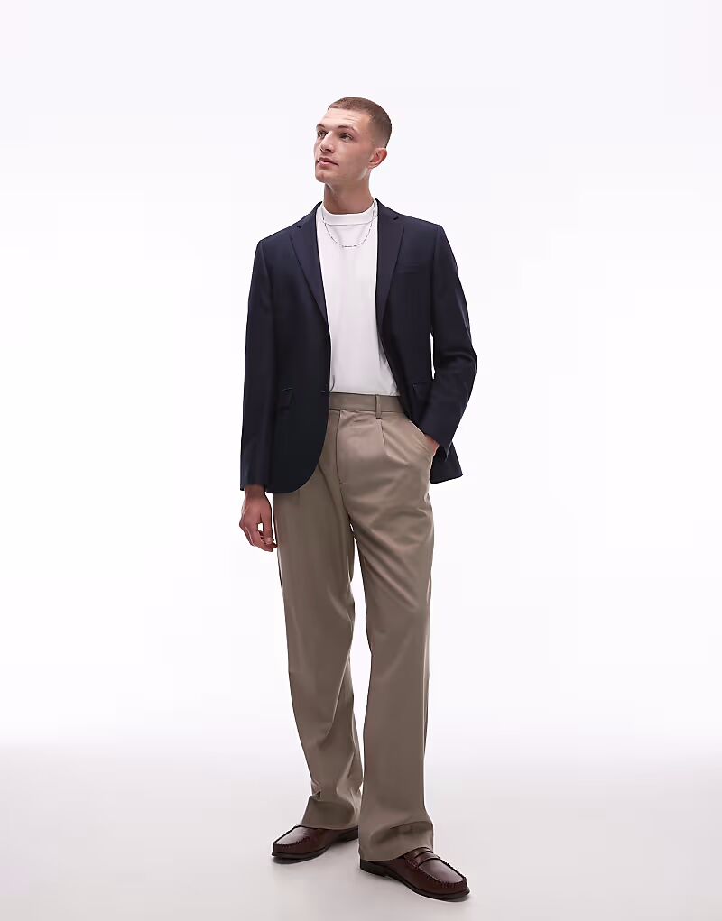 

Свободные брюки Topman с высокой талией в цвете «камень»