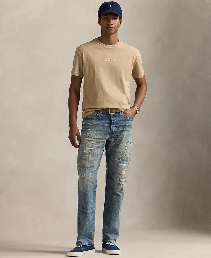 

Мужская классическая футболка с логотипом Polo Ralph Lauren, коричневый/бежевый