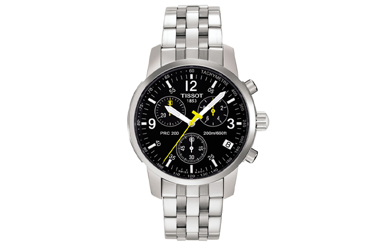 

TISSOT Часы Quartz Movement Men's Watch Watch Black Dial Stainless Steel Case Stainless Steel Watchband, Black