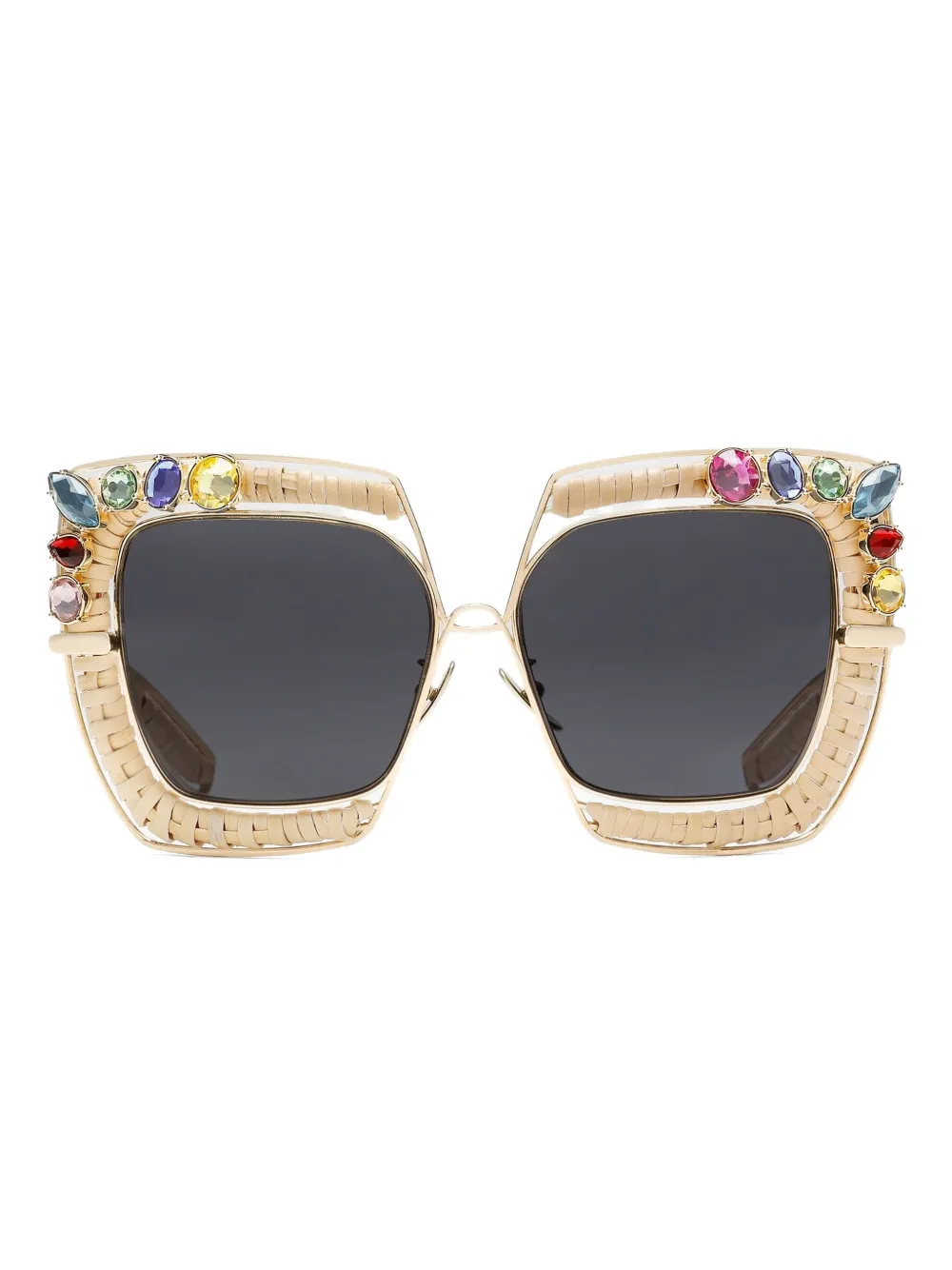 

Солнцезащитные очки Rafia Fiori с декором Dolce & Gabbana Eyewear, золотой