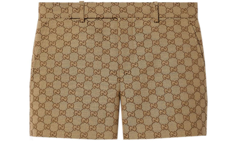Шорты женские Gucci с узором, премиальное качество, коричневый