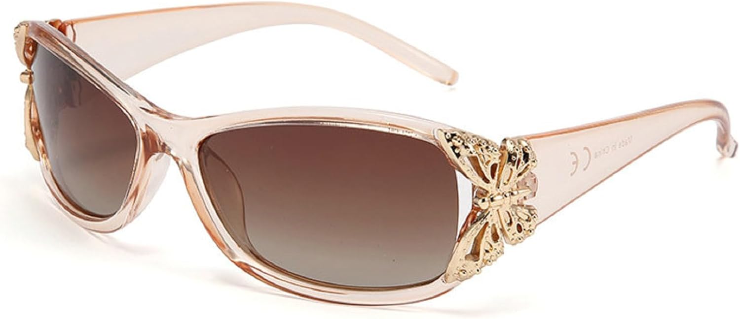 

Модные поляризованные солнцезащитные очки в стиле Y2K для женщин, большие солнцезащитные очки для вождения, защита от УФ-излучения, модные солнцезащитные очки-бабочки mincl, Brown