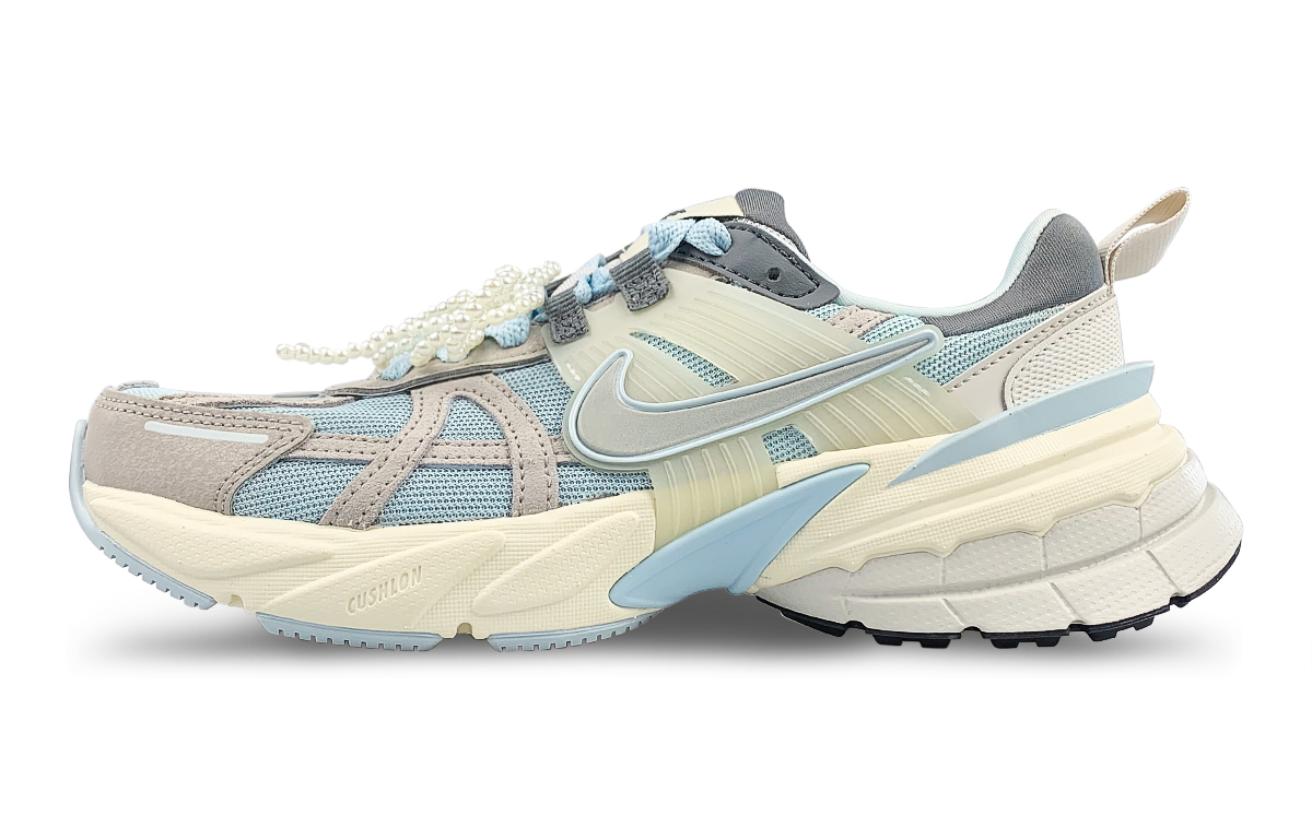 

Nike Женские кроссовки для бега V2K Run Abrasion Resistant Breathable низкие синие желтые