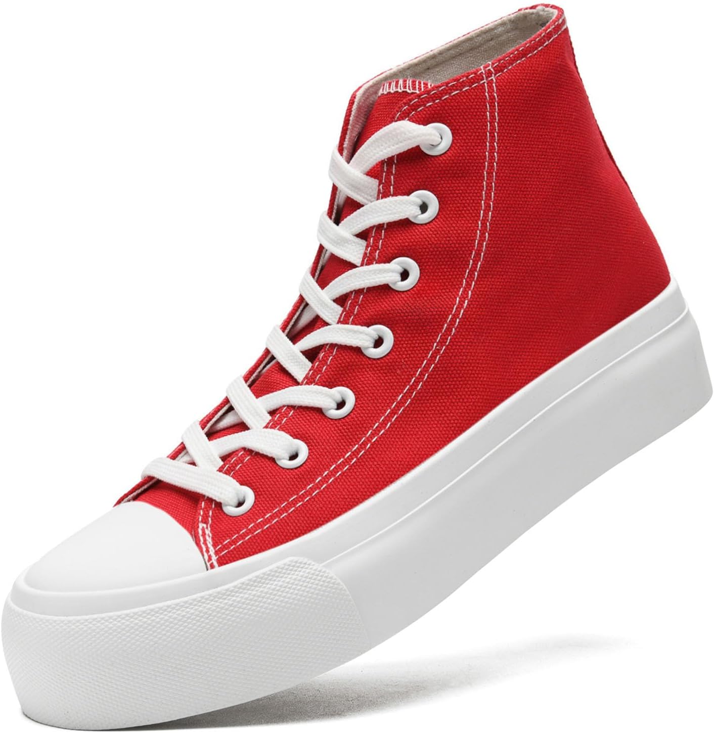 

Женские кеды на платформе из холщовой ткани, мужские высокие классические кеды из холща, повседневные кроссовки, удобные модные кроссовки на шнуровке Xraehni, красный
