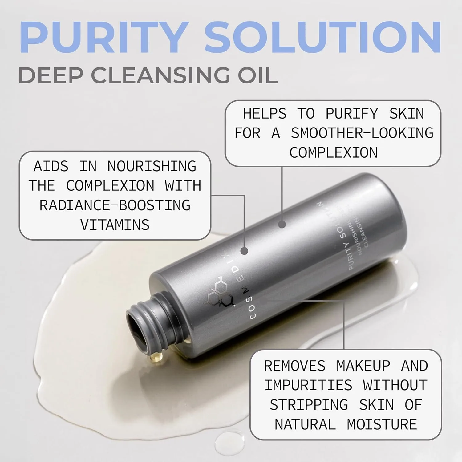 Гидрофильное масло Cosmedix — Purity Solution Cleansing Oil - -в-1 и увлажняющая пенка для лица - питательный уход без, 100 мл — фото 2
