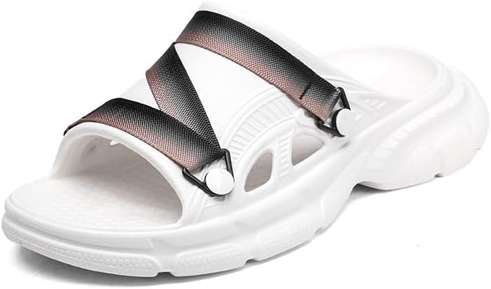 

Мужские ортопедические сандалии спортивные с толстой амортизацией для восстановления, шлепанцы с открытым носком для ходьбы с удобной поддержкой свода стопы при плантарном фасциите Hhhchpm, белый