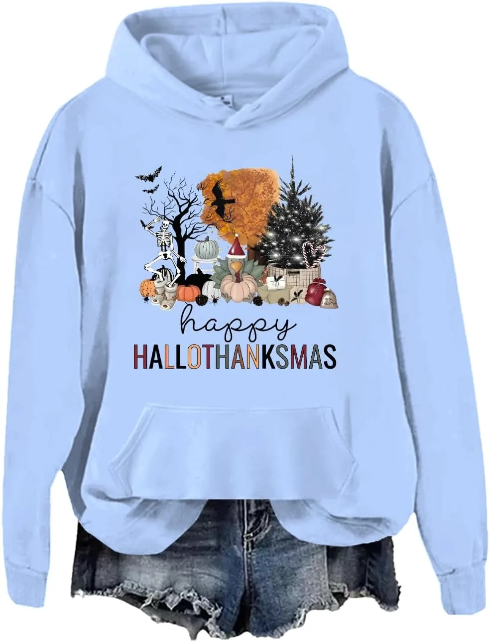 

Толстовка Happy Hallothanksmas с длинным рукавом