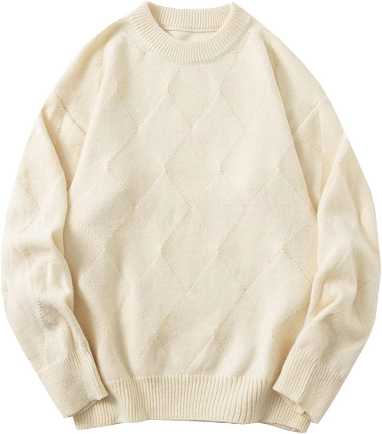 

Мужской свитер с круглым вырезом и длинными рукавами, кабельная вязка, теплый для зимы AQAYL