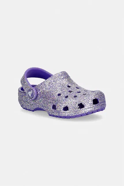 Шлепанцы детские с блестками Classic Fantasy Glitter Clog T Crocs, фиолетовый