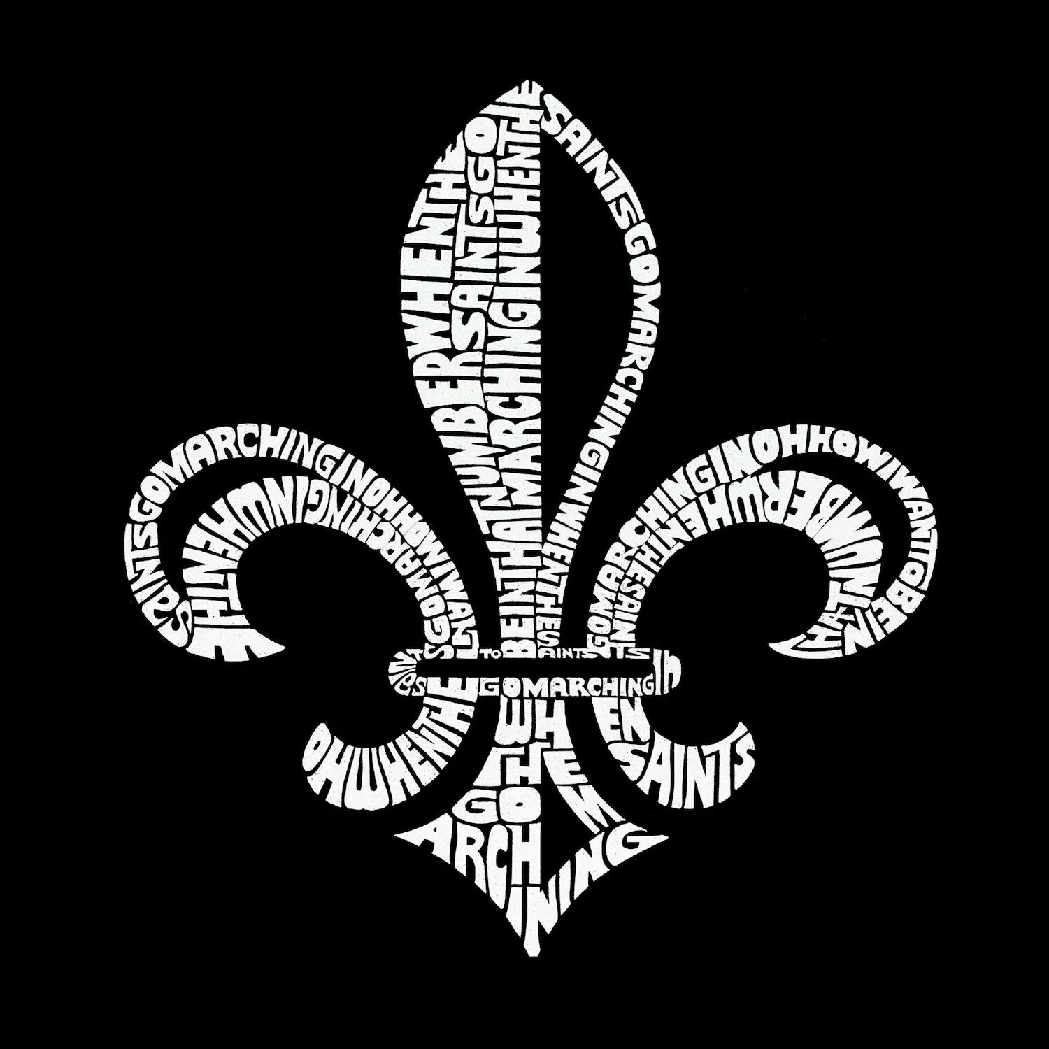 

Fleur De Lis - мужская футболка с рисунком Word Art LA Pop Art, черный