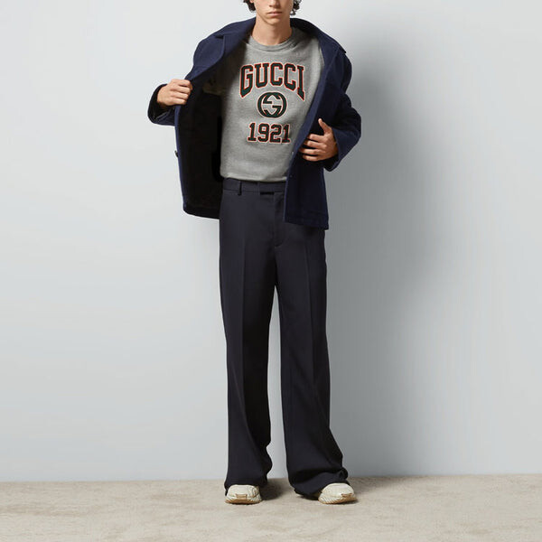 Футболка cotton jersey printed t-shirt 'grey' Gucci, серый — фото 2