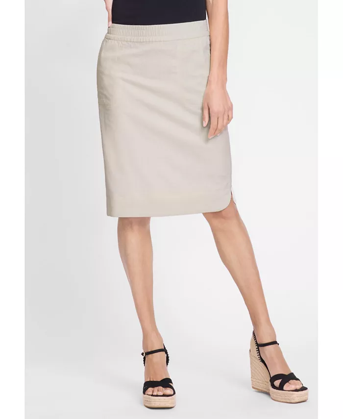 

Женская юбка из льняной смеси с застежкой-молнией Olsen, коричневый/бежевый