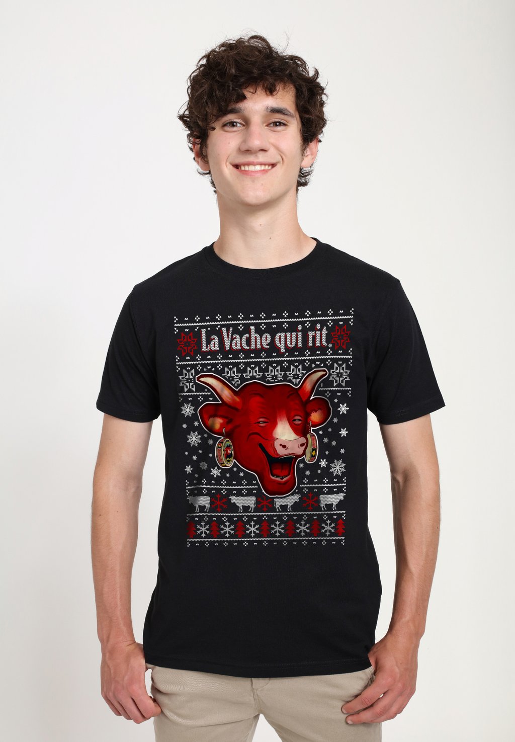 

Футболка с принтом THE LAUGHING COW CHRISTMAS LA VACHE QUI RIT Henry Tiger, черный