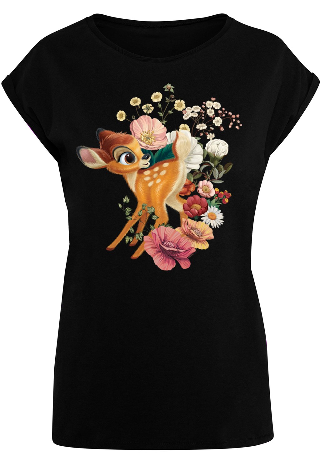 

Футболка с принтом PLUS SIZE DISNEY BAMBI MEADOW F4NT4STIC, черный