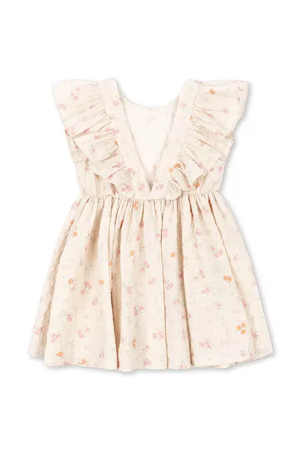 Платье с воланами ELIN FRILL DRESS GOTS Konges Sløjd, бежевый — фото 3