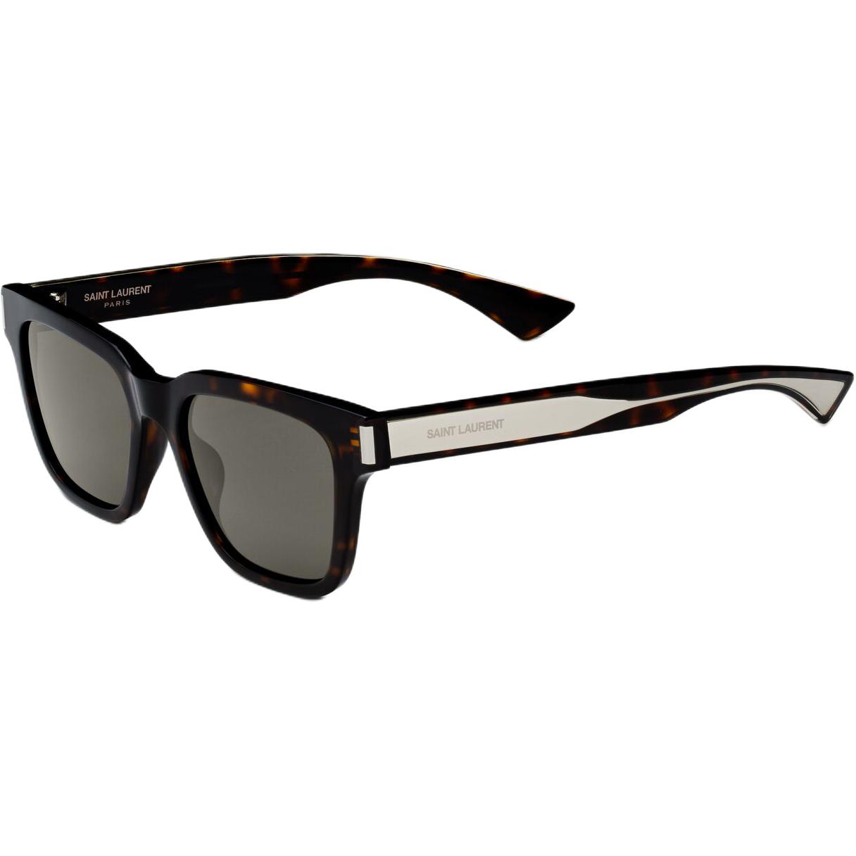 

SAINT LAURENT Металлические ацетатные квадратные солнцезащитные очки унисекс с кристаллами, Crystal