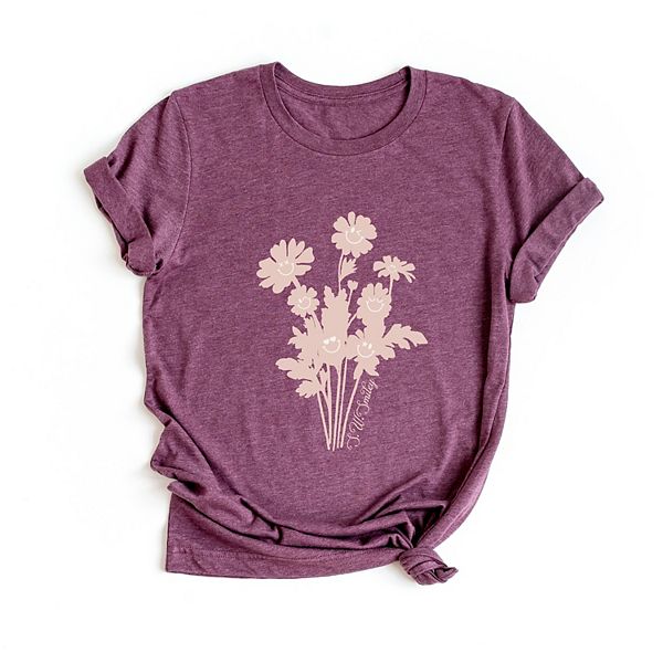 

SWSmiley pink flower silohuette - женская футболка с коротким рукавом Simply Sage Market, Plum, Зеленый, SWSmiley pink flower silohuette - женская футболка с коротким рукавом Simply Sage Market, Plum