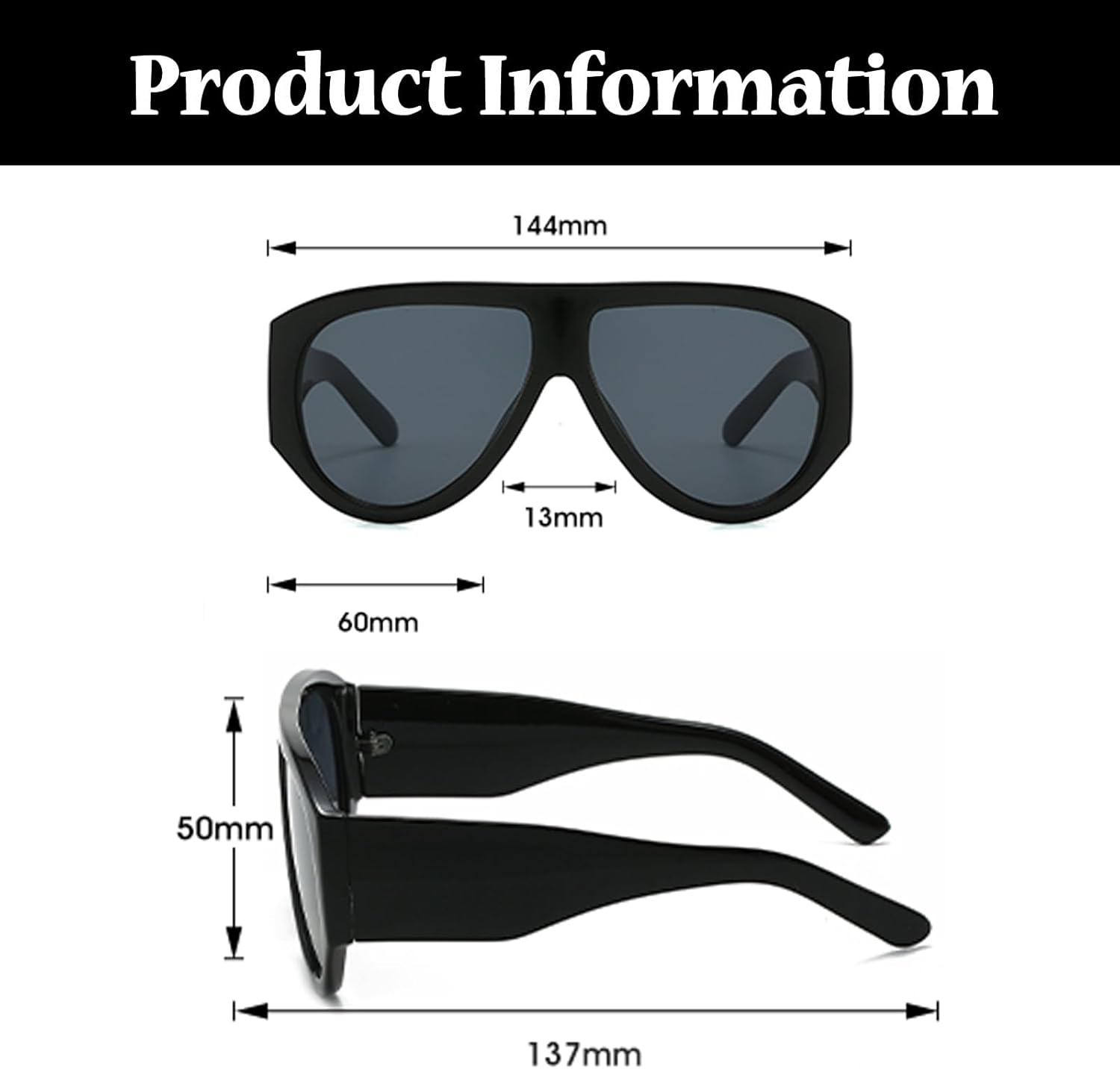 

LJCZKA Большие квадратные солнцезащитные очки для женщин и мужчин в стиле ретро 70-х годов, очки-пилот, винтажные, обтекаемая толстая оправа, защита от УФ-излучения UV400, Brown Brown