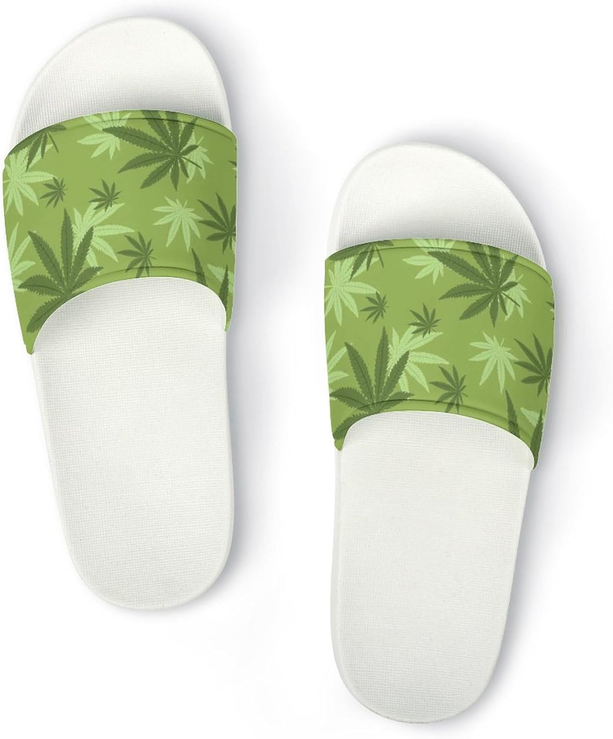 

Домашние шлепанцы для душа Jeireumteor с мультяшной коровой, мягкие, нескользящие, для ванной, для женщин и мужчин, Weed Leaves Print