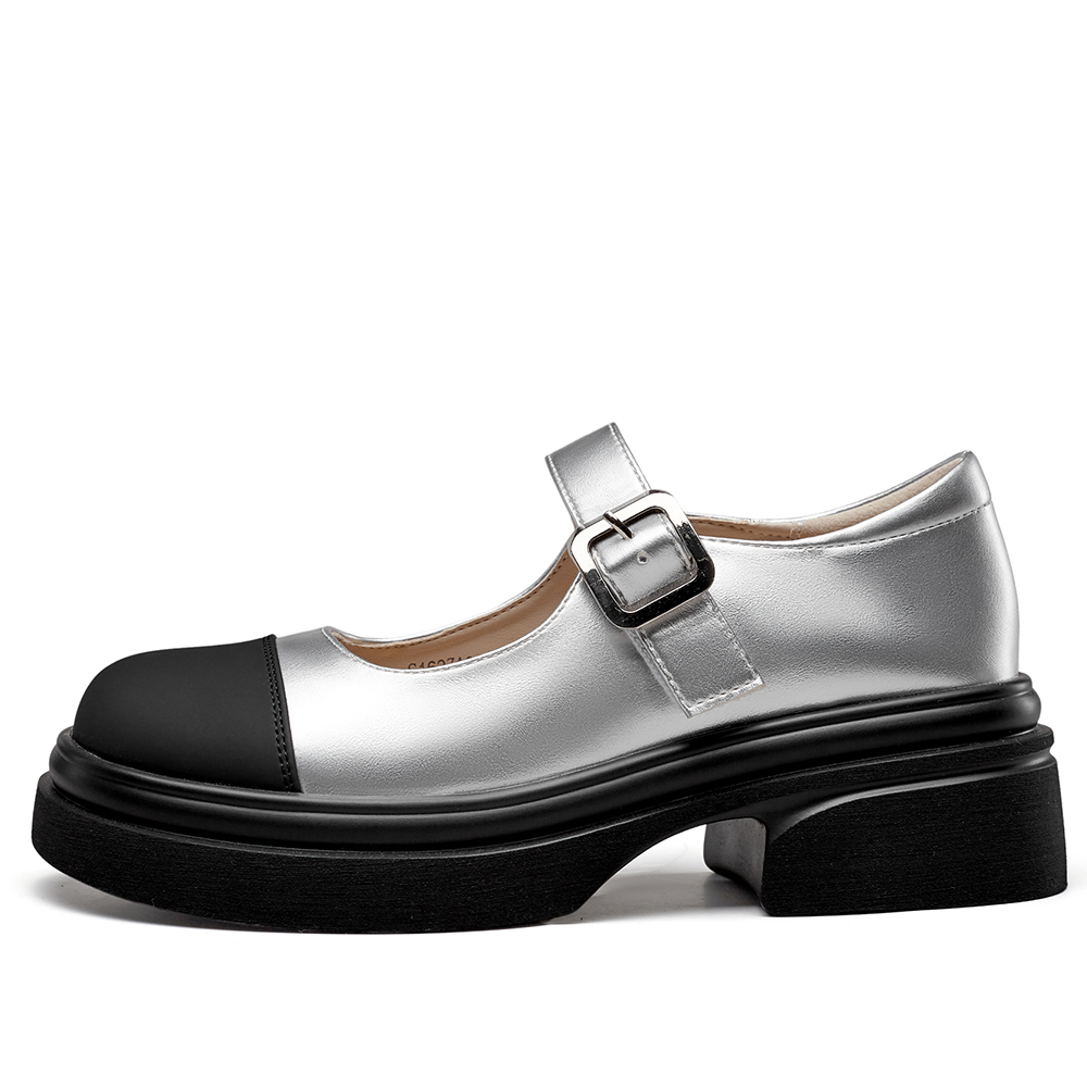 YEARCON Туфли Мэри Джейн женские бежево-черные, цвет Beige/Black 1 — фото 3