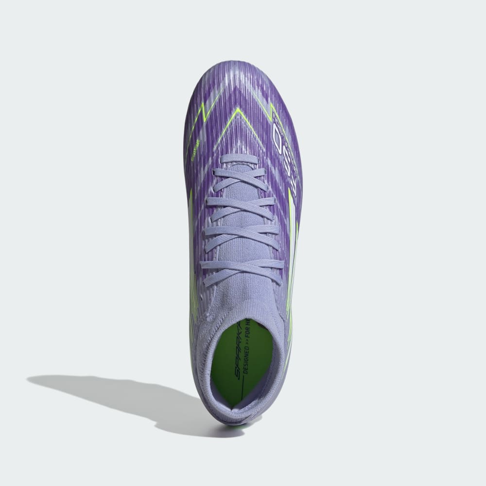 Бутсы Adidas F50 Sparkfusion League Firm Ground/Artificial Grass Cleats, цвет Violet Tone/Lucid Lemon/Purple Rush — фото 3