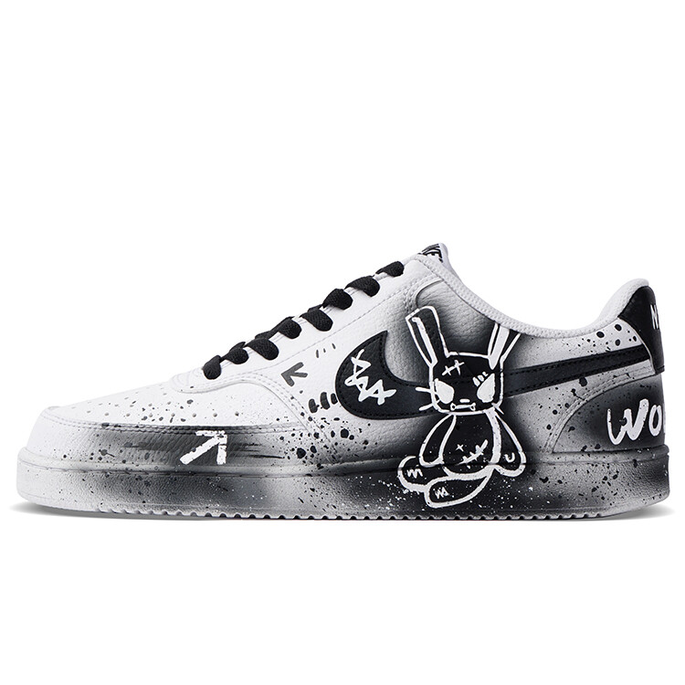 

Кроссовки Nike Court Vision 1 Skateboard Shoes Men Low-Top Black White, Черный, Кроссовки Nike Court Vision 1 Skateboard Shoes Men Low-Top Black White