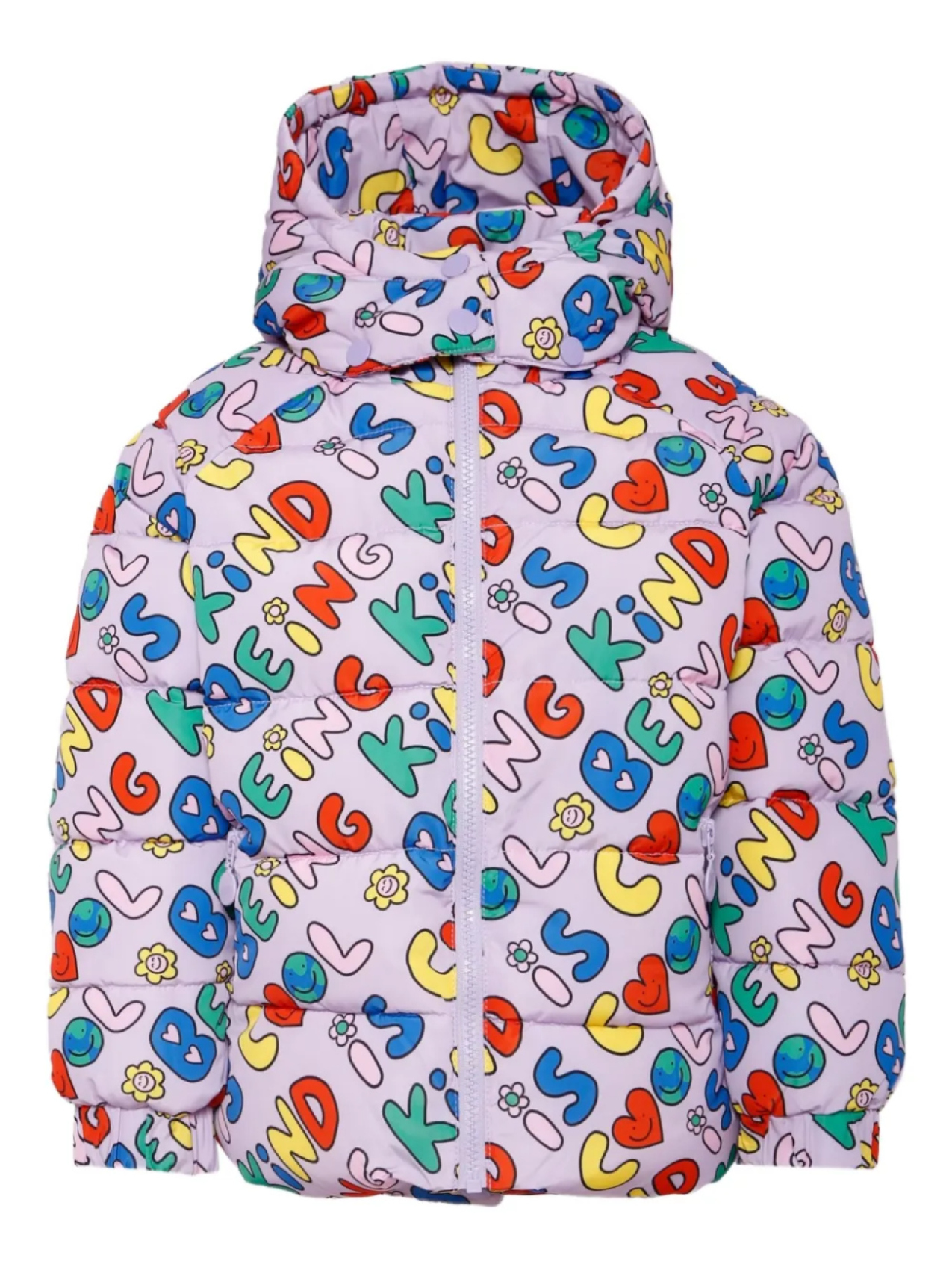 

Плащ с капюшоном и принтом Earth Friends Stella McCartney Kids, фиолетовый