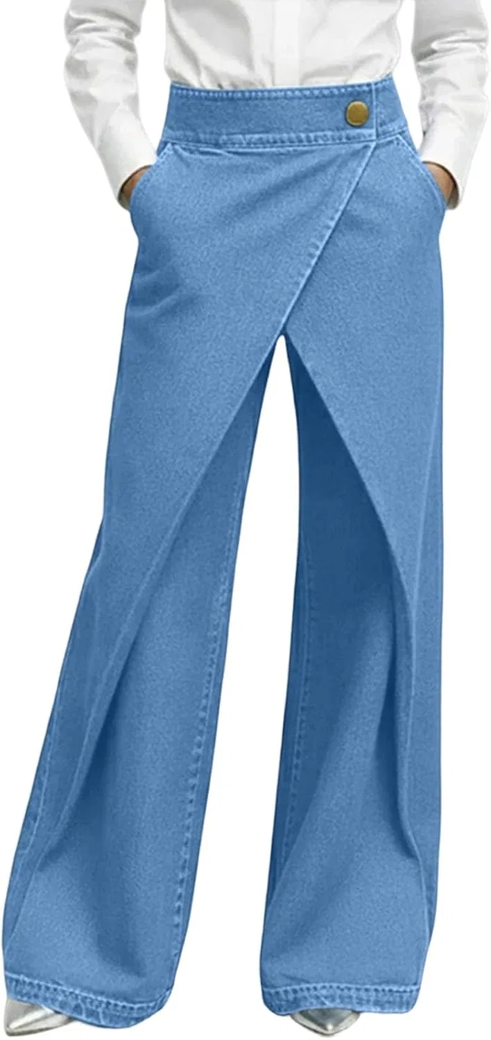 Джинсы с высокой талией, Wide Leg, Light Blue