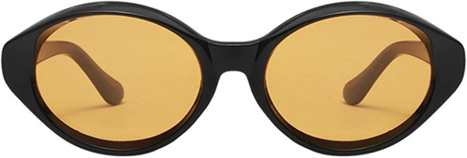 

Willochra Модные овальные солнцезащитные очки в толстой оправе для женщин, маленькие очки «кошачий глаз», солнцезащитные очки в стиле 90-х с защитой от УФ-излучения UV400, дизайнерские панк-очки, C5