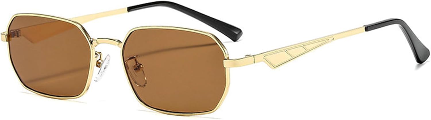 

Солнцезащитные очки Willochra Trendy Hexagon для женщин и мужчин, винтажные, с уникальным геометрическим дизайном, в металлической оправе, черные, с защитой от УФ-излучения UV400, C4