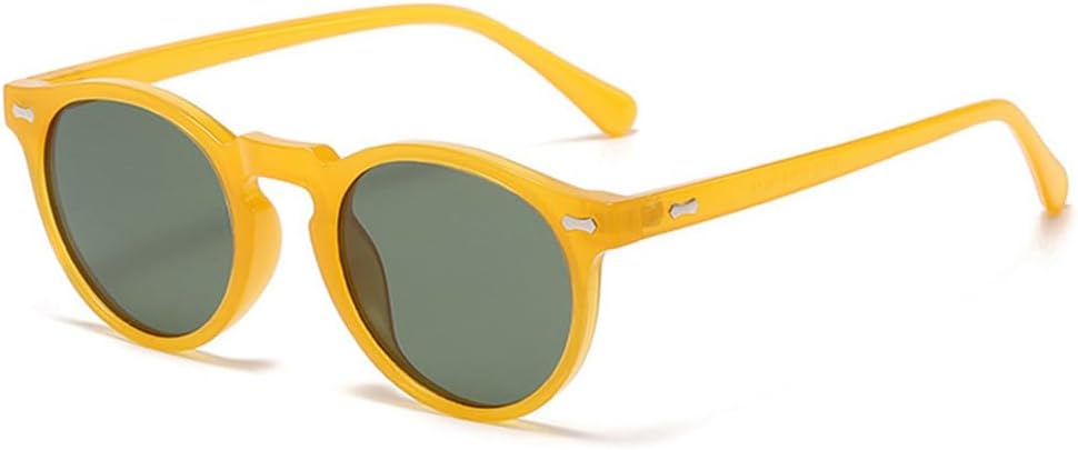 

Круглые солнцезащитные очки для женщин с декоративными заклепками, защита от УФ-излучения UV400, для мужчин в стиле панк, для занятий спортом на открытом воздухе, бега и езды на велосипеде UYPTK, Orange Dark Green