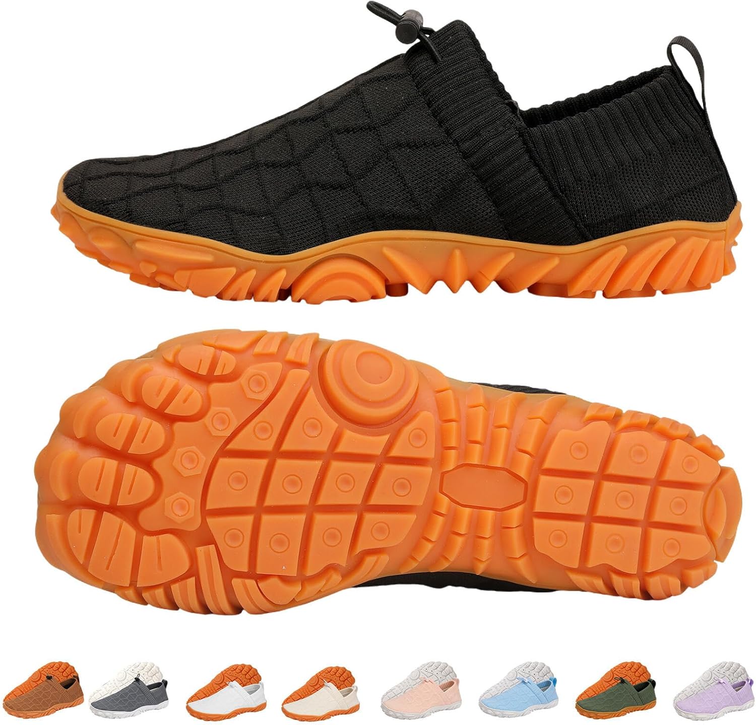 

Горные кроссовки для ходьбы для мужчин и женщин, с широкой носочной частью, противоскользящие, для бега, пляжа, плавания и бассейна Kiyenus, черный