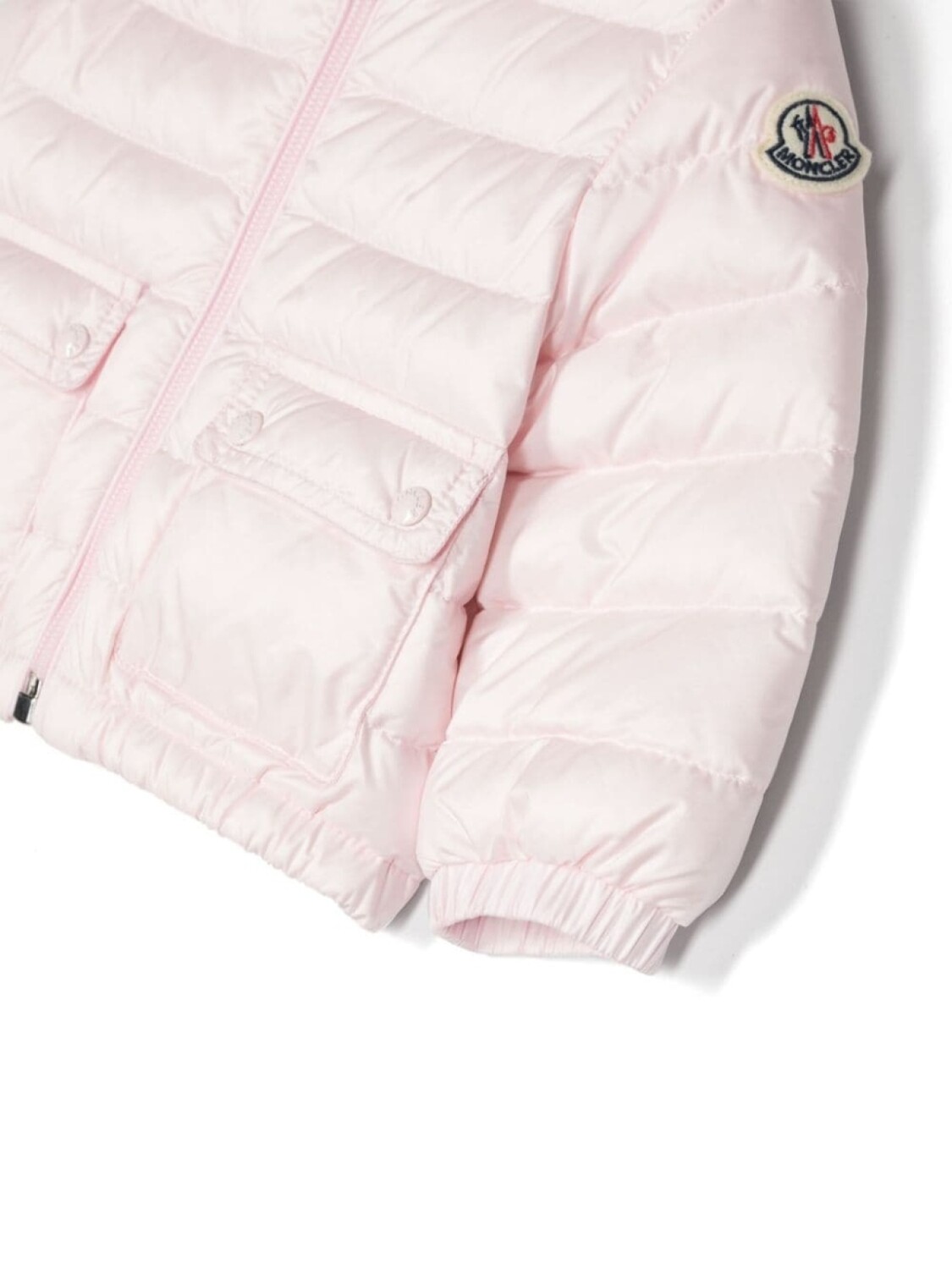 Moncler Enfant стеганая куртка Lans с нашивкой-логотипом, розовый — фото 3